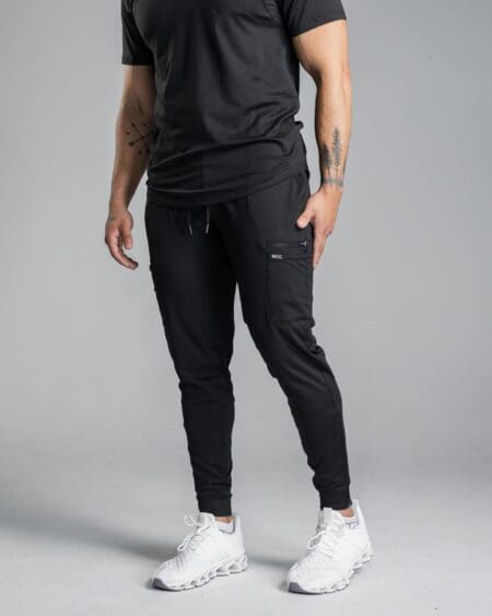 Zipper Scrub Pant - Black