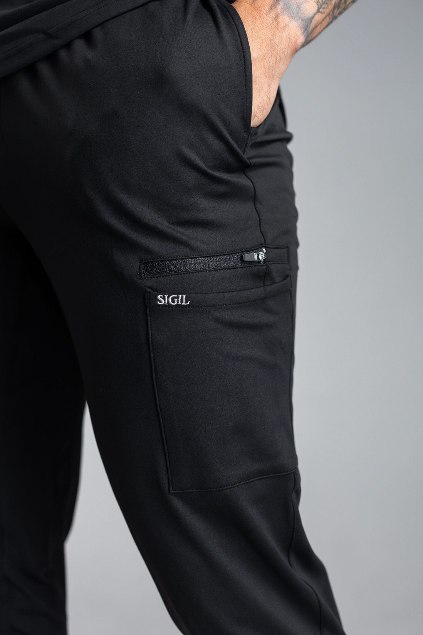 Zipper Scrub Pant - Black - Image 2