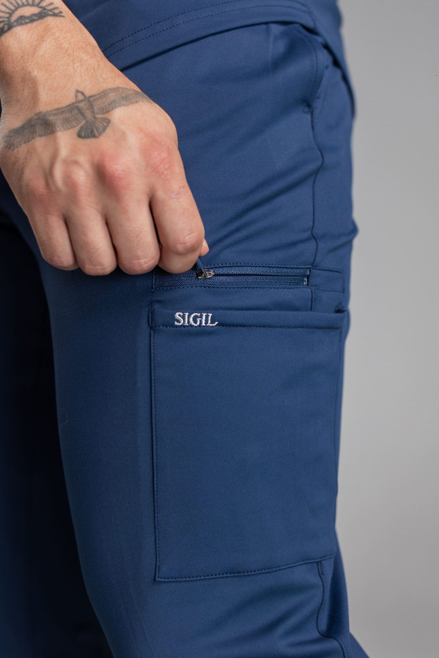 Zipper Scrub Pant - Blue - Image 3