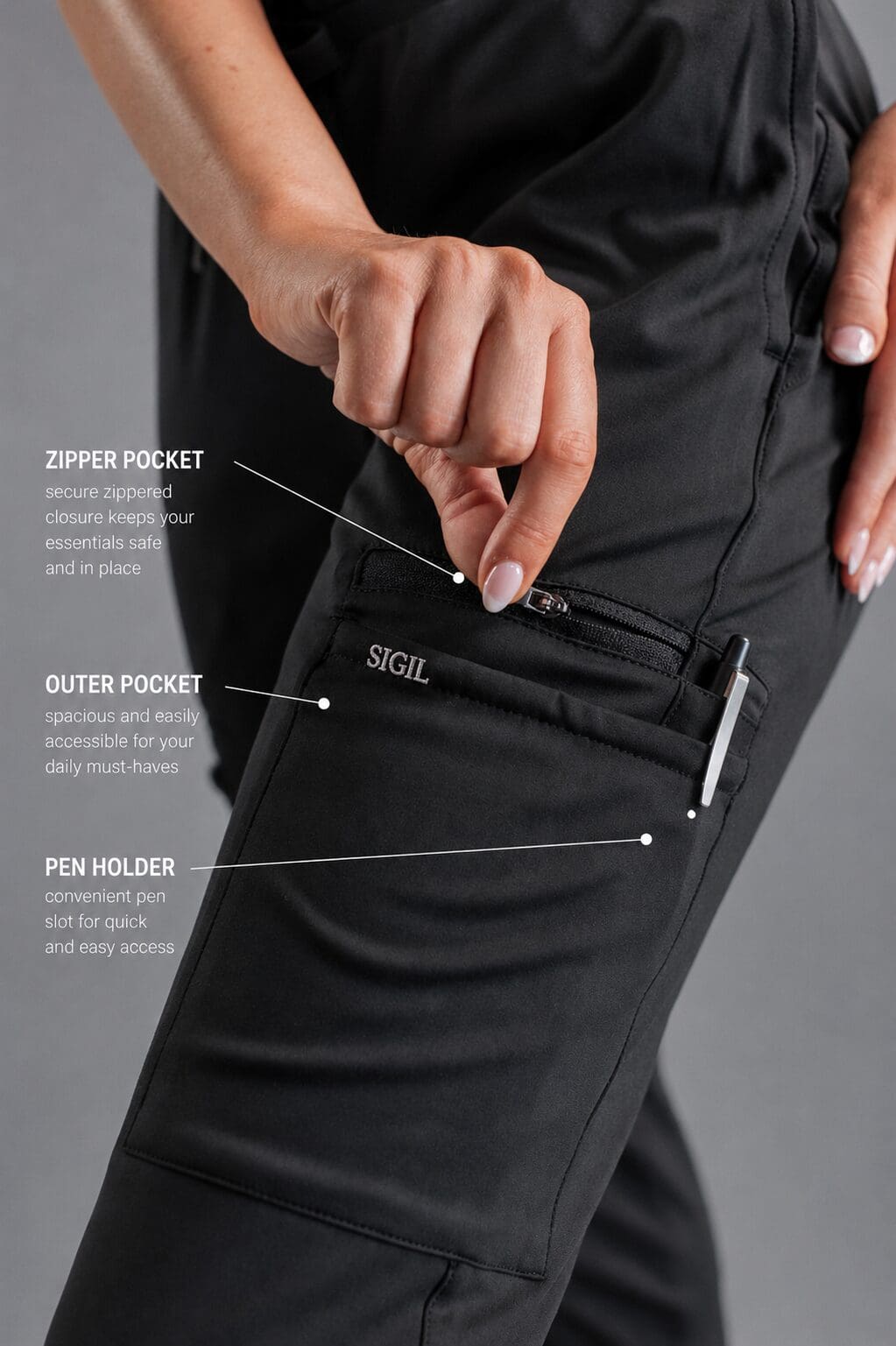 highlighting pocket details