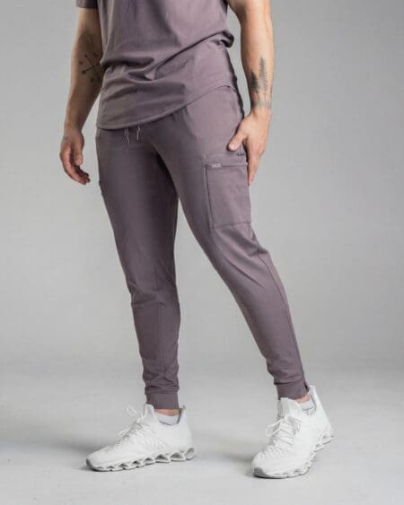 Zipper Scrub Pants - Grey