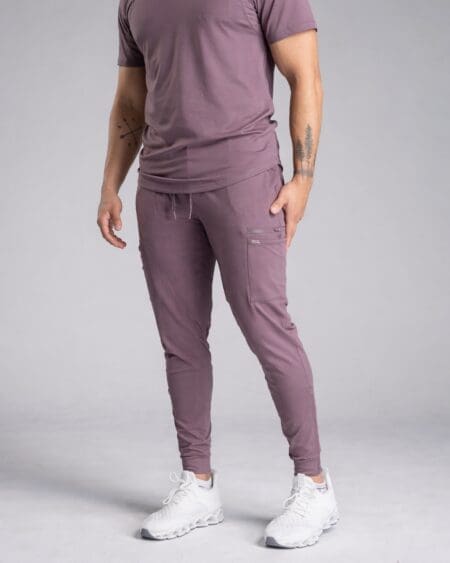 Zipper Scrub Pants - Grey