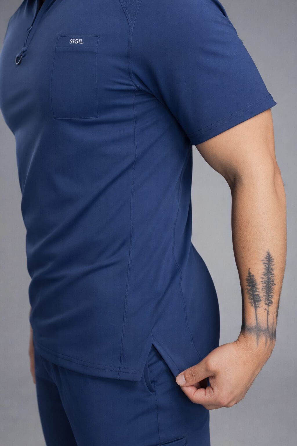 Zipper Scrub Top - Blue - Image 4