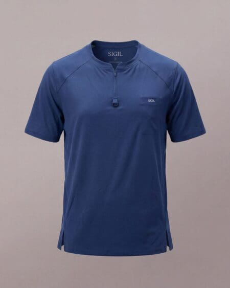 Zipper Scrub Top - Blue