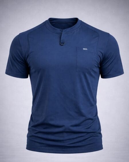 Henley Scrub Top - Blue