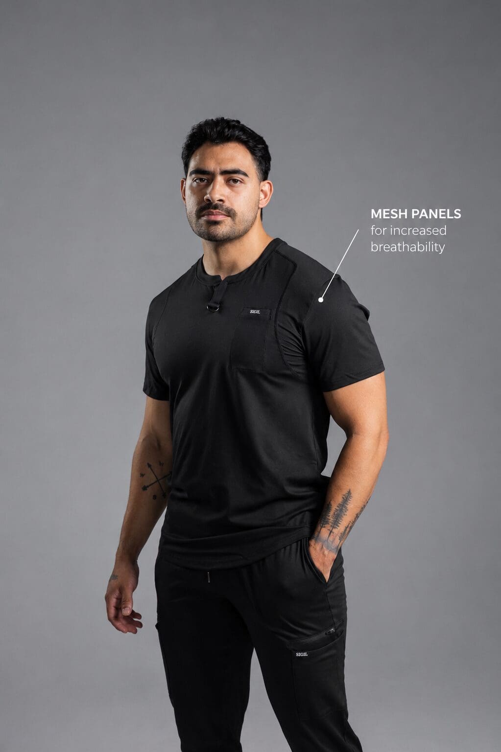 Show Mesh Panel for breathability